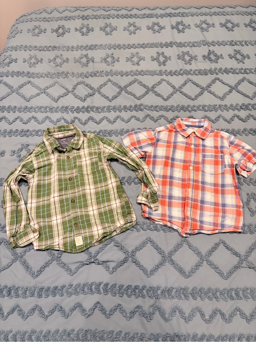 Carter’s Boys Plaid Button-Down Shirt Bundle Size 5T | 2 Shirts
